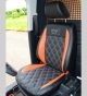 Volkswagen VW Caddy Tailored Van Seat Covers - Black & Orange Inserts