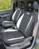 Volkswagen VW Caddy Van Seat Cover - Black With White Inserts And Double Logo